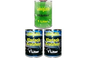 ‎LUDWIGLACKE LudwigLacke 3 Liter Set 2 Liter Klarlack Kratzfest & 1 Liter Härter