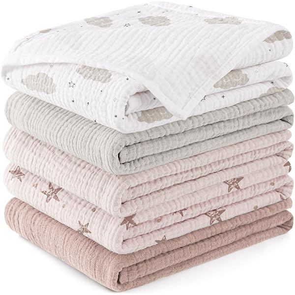 Lot De 3 Serviettes En Mousseline Pour Bébé 70x70cm - Absorbantes, Respirantes Et Douces En Bambou