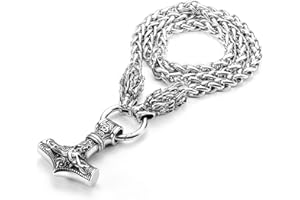 Yadoca naszyjnik młotek Thor wisiorek męski Mjolnir zestaw wiking naszyjnik męski ze stali nierdzewnej mitologia nordycka mężczyźni pogańska biżuteria