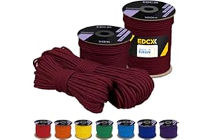‎EDCX EdcX 4 mm Polyester Paracord 550 25+ Farben (15, 30 und 50 m) – Typ III, 100% Nylonseil, 7 Litzen Seil, 4mm Nylonseil in vielen Farben | Solid Colors