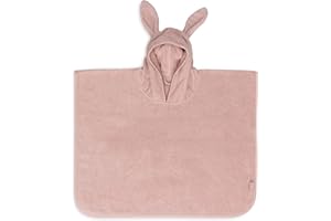 Jollein Poncho da bagno per bambini 1-4 anni – Terry, Wild Rose – 100% cotone – Spugna – Certificato Oeko-Tex – Con cappuccio con orecchie – Poncho da bagno per ragazze e ragazzi