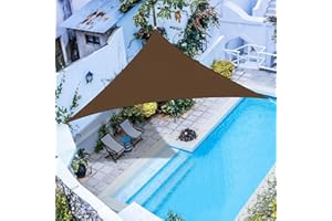 RICHIE Sun Shade Sail Angle 4.2x4.2x6m Waterproof, 98% UV Block Awnings for Patios with Free Rope, Sunscreen Awning Canopy, Rectangular Garden Shelter for Outdoor Garden Patio Yard Lawn Party,Brown