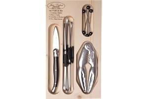 LAGUIOLE Jean Dubost 97916 - Set di Posate per Frutti di Mare in Cofanetto in Legno, Composto da 1 Coltello da ostriche, 6 forchettine per astice, 6 stuzzicadenti con pomello e 1 Pinza per crostacei