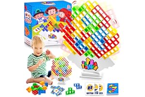 JADYON 64 Piezas Tetra Tower Tetris Balance Blocks, Tetris Tower, Tetra Tower Game, Team Tower Game, Juguetes Educativos, Adecuado como Juego de Torre en Equipo para Adultos o ni?os.