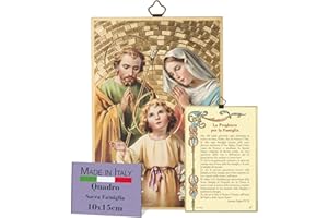 F.LLI BONELLA Fratelli Bonella – Bild Madonna mit Kind und Ave Maria auf Italienisch – Bild aus MDF aus Pappel – Bild Madonna Schlafzimmer 8 mm x 10 cm x 15 cm Made in Italy