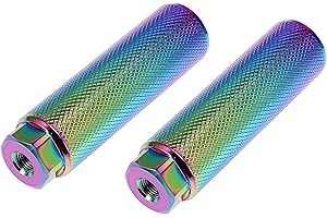 X AUTOHAUX Pair 100x28mm Axle Foot Pegs for Bike Fit 3/8 Inch Axles Multicolor