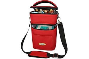 Punalu - Kompaktowa torba na pudełko Toniebox i akcesoria, miejsce na ok. 20 figurek słuchowych Tonies czerwone