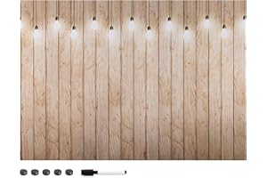 Navaris Tablero de Notas magnético - Tablero con diseño de lámparas y Tablas - Pizarra magnética con Marcador Negro y 5 imanes - 70 x 50 cm