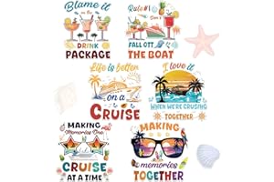 Eiapadeor Cruise Door Decorations Magnetic - 6 Pcs Retro Family Cruise Door Magnets Hawaii Cruise Ship Door Decorations Palm Tree Sunset Drink Stickers Decals for Carnival Cabin Party Fridge Decor