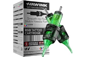 HAWINK Tatueringsnålar Kit 50 st. Engångs RGB-patroner #12 Standard Round Liner 3RL 5RL 7RL 9RL 11RL Diameter 0,35mm Professionella Tatueringsmaskiner Tillbehör Kit EN20-FG-50KIT-E