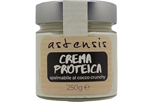 Astensis - Crema Proteica Cocco Artigianale - Crema Spalmabile Bianca Senza Zucchero Proteica 30% al gusto Cocco Con Proteine Del Latte 30%
