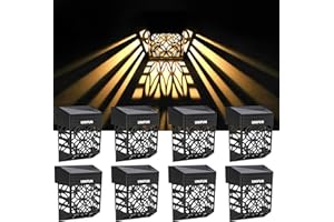 UNIFUN Solar Fence Lights, Solar Decorative Outdoor Garden Lights, Waterproof Wireless Outdoor Lights for Garden, Fence, Patio Use (8Pack)