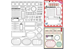 GLOBLELAND Timbri Trasparenti per Appunti e Programma per Decorazioni Fai Da Te per Scrapbooking Appunti di Lavoro Degli Studenti Timbri In Silicone Trasparenti per Creare di Biglietti