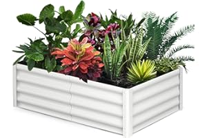 PORTOALEGRE Hochbeet, 180x90x30 cm Metall-Hochbeete Outdoor, Rechteckiger Pflanzkasten Zum Pflanzen Von Pflanzen, GemüSe Und Blumen