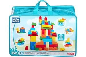 Mega Bloks Sac Blocs Construction Deluxe, 150 briques, jouet pour bébé et enfant de 1 à 5 ans, CNM43