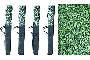 PAL DISTRIBUIDORA DE PRODUCTOS Y MATERIALES PAL | Rollo de Seto Artificial Decorativo Ignífugo de 90 varillas | 3m Largo x 1m Alto, Verde (4- Rollos 3x1m)