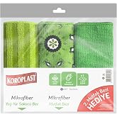 Koroplast Multi-Purpose Microfiber Kitchen Cloth 3-Piece Economical Leave No Traces, Extra Absorbent, Quick Dry Microfiber Cleaning Cloth,