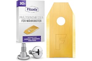 Filzada® 30x Mähroboter Messer LONGLIFE inkl. Schrauben - Ersatzmesser für Rasenmäher kompatibel mit Husqvarna Mähroboter, Gardena Sileno & Yard Force - Geeignet für Husqvarna Automower Messer