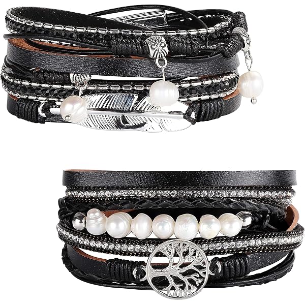 Lederarmband Damen & Herren Doppelt Geflochten Mit Edelstahl Karabiner – Verstellbar 19/20 Cm Inkl. Geschenkbox