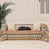 LATUDA CONCEPT SoftMicro Boho Etnik Desenli Mikrofiber Koltuk &Ouml;rt&uuml;s&uuml; ve Şalı, Kaymaz 180x300 cm
