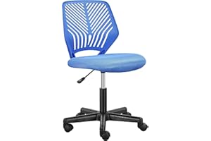 Yaheetech Chaise de Bureau, Chaise d'Ordinateur, Fauteuil Bureau Ergonomique, Pivotant, Fonction Réglage, Siège 46,5 × 45,5 x 8cm, Moderne, Charge de 136kg Bleu