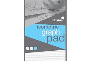 Silvine A4 Professional Graph Pad. 50 Sheets of Quality 90gsm Paper, Printed Isometric Grid