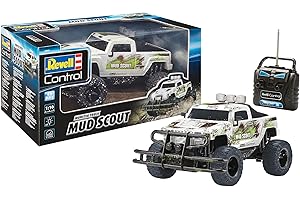 Revell 24643 RC Monster Truck MUD Scout mit 40MHz-Fernbedienung, ca. 36 cm, LED-Beleuchtung Monstertruck ferngesteuertes Auto, weiß (Used-Look)