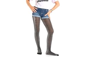 Glitzer-Strumpfhose für Mädchen, funkelnd, braun, volle Länge, blickdichte Strumpfhose, 70 Denier, für Mädchen mit einem hellen Glitzer.