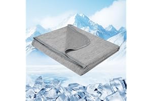 Danctec Cooling Blanket Queen for Night Sweats, Summer Throw for Hot Sleepers, Q-Max>0.45 Cool Fiber for Bed Couch Sofa Travel Adult Kids, Lightweight, Comfort, Thin, Double Size, 200x220cm, Grey