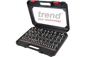 Trend 50 Piece Router Bit Starter Set, 1/4 Inch Shank, Tungsten Carbide Tipped, Aluminum Case Included, SET/SS50X1/4TC