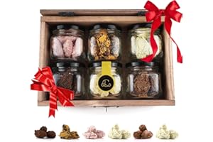CHAMBALL EXCLUSIVE CHOCOLATES Caja de Chocolates para Regalar, 30 Trufas de Chocolate Belga, 5 de cada: Chocolate Blanco, Chocolate Negro, Chocolate con Leche, Mango, Fresa y Naranja, Rocas de Chocolate ideal caja regalo Chocolate