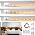 Luminoodle Click 3-Pack - Warm White 1 Meter Battery Powered Tap Light Strip for Closet, Pantry, LED Shelf Lighting - Wireless Adhesive String Push Li
