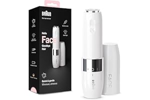 Braun Face Epilatore Elettrico Donna, con Rifinitore di Precisione, Depilazione Elettrica Viso, Baffetti, Mento E Guance, Adatto anche alla zona Bikini, Idea Regalo Depilatore Donna, FS1000 Bianco