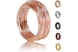 POPOYU 50m Aluminiumdraht,Basteldraht 1mm,Basteldraht Silber,Basteldraht Dünn,Metalldraht Skulptur,Basteldraht Aluminiumdraht Zum für Herstellung Bastelarbeiten,Bindedraht Skulpturen,Champagnergold