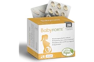 ‎BABYFORTE BabyFORTE® Folsäure ohne Jod + Omega-3 vegan mit Algenöl | 17 Schwangerschaftsvitamine ohne Jod + Quatrefolic® | 180 Kapseln | ab 1. Trimester