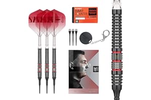 Target Darts Nathan Aspinall Soft Tip 95K Dart Set, 18G | 95% Tungsten Darts, K-Flex No.2 Flights & Shafts, Black Pixel Tips & Swiss Titanium Conversion Steel Points | Player Edition Professional Dart
