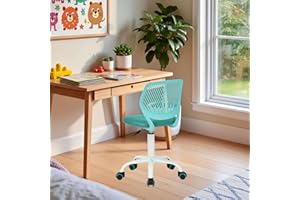 FurnitureR Silla infantil regulable en altura para escritorio, silla ergonómica con respaldo y reposabrazos, silla giratoria con 5 ruedas, para niños de 3 a 10 años, soporta hasta 100 kg