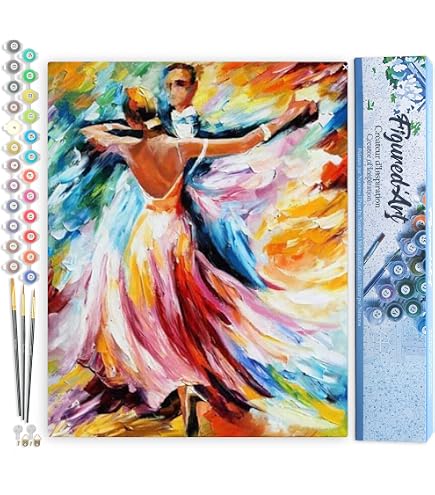 Figured'Art Peinture par Numéro Adulte avec Cadre Regard envoutant - Activité Manuelle Kit de Loisir Créatif DIY Numéro d'Art Complet - 40x50cm toile tendue sur châssis
