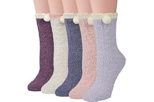 JUSTAY SOWARM Justay Przytulne skarpety damskie, zimowe, ciepłe puszyste skarpety, miły wzór przytulne skarpety damskie, rozm. 39-42, rozmiar uniwersalny