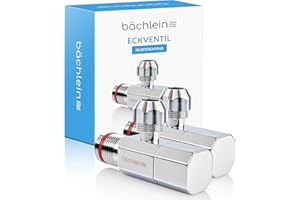 Bächlein Universal Eckventil selbstdichtend mit Schnellverschluss [2er Set], 1/2 Zoll, öffnet und schließt mit nur 1/4 Umdrehung [Quarter Turn]