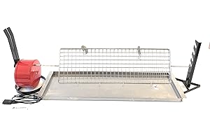 ALLEGRI Tournebroche électrique USB 220 V ou Power Bank Plat lèche-frite cm 66 x 27 Grille Broche cm 55 x 22 Broche cm 95 CAPACITÉ MAX 12 KG PRISE USB NON INCLUSE -