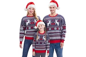 Giggling Getup Dopasowany rodzinny sweter bożonarodzeniowy, słodki świąteczny sweter z długim rękawem, czarny brzydki sweter bożonarodzeniowy