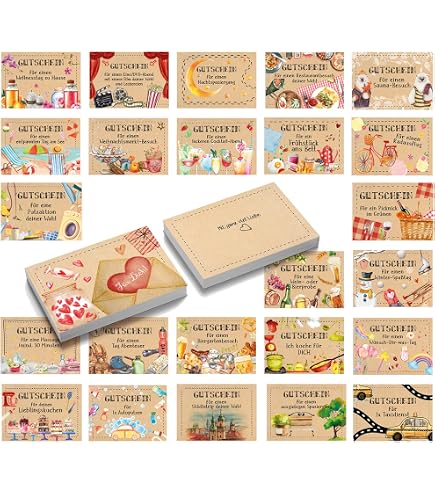 Zonon Valentinstag-Gutscheinkarten – 20 Stück, Für Paare, Romantische Geschenkidee