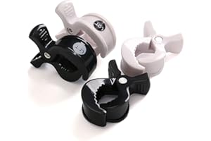 LAT LEE AND TOWN LAT Pinzas Universales para Cochecito, Clip de Mantas para Cochecito, Pinzas para Cochecito y Silla de Coche para Juguetes Pañales Mantas (Negro*2+Blanco*2)