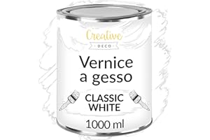 Creative Deco Chalk Paint Vernice a Gesso Bianca | 1L | Vernice per Legno | Pittura per Mobili senza Carteggiare, Opaca, Lavabile | Perfetta per Restauro di Mobili, Colore per Legno e Decorazione