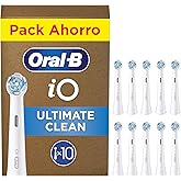 Oral-B Series iO Ultimate Clean Cabezales De Recambio Originales, Pack de 10 Recambios Blancos Para Cepillos De Dientes Eléct