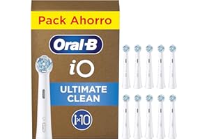 Oral-B Series iO Ultimate Clean Cabezales De Recambio Originales, Pack de 10 Recambios Blancos Para Cepillos De Dientes Eléctricos Oral-B iO, Eliminación Profunda De La Placa Bacteriana