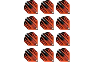 ‎RED DRAGON RED DRAGON Hardcore radical Orange & Black Fan lotki do rzutek - 4 zestawy w opakowaniu (łącznie 12 lotków w rzutki)