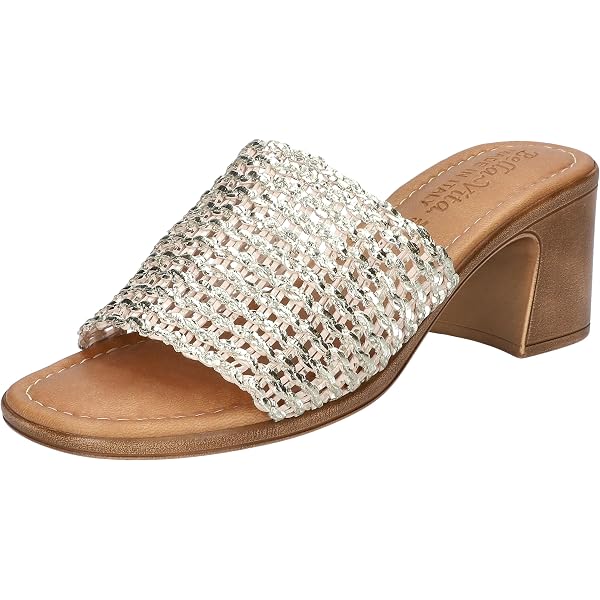 Bella Vita Women's Eni-Italy Heeled Sandal — Woven Tan Sandals With 2.25" Block Heel, Size 9 Wide, Made In Italy - View #4