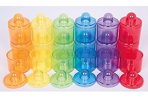 TickiT 73105 Translucent Colour Pot Set, 42 mm Dia, 18 Pieces, Translucent